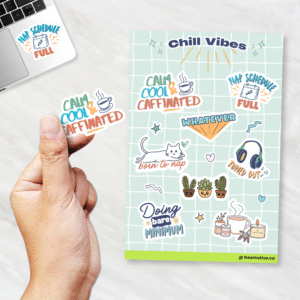 Chill Vibes Sticker Pack graphic apparel - Freemotive