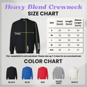 Crewneck Size Chart - Freemotive