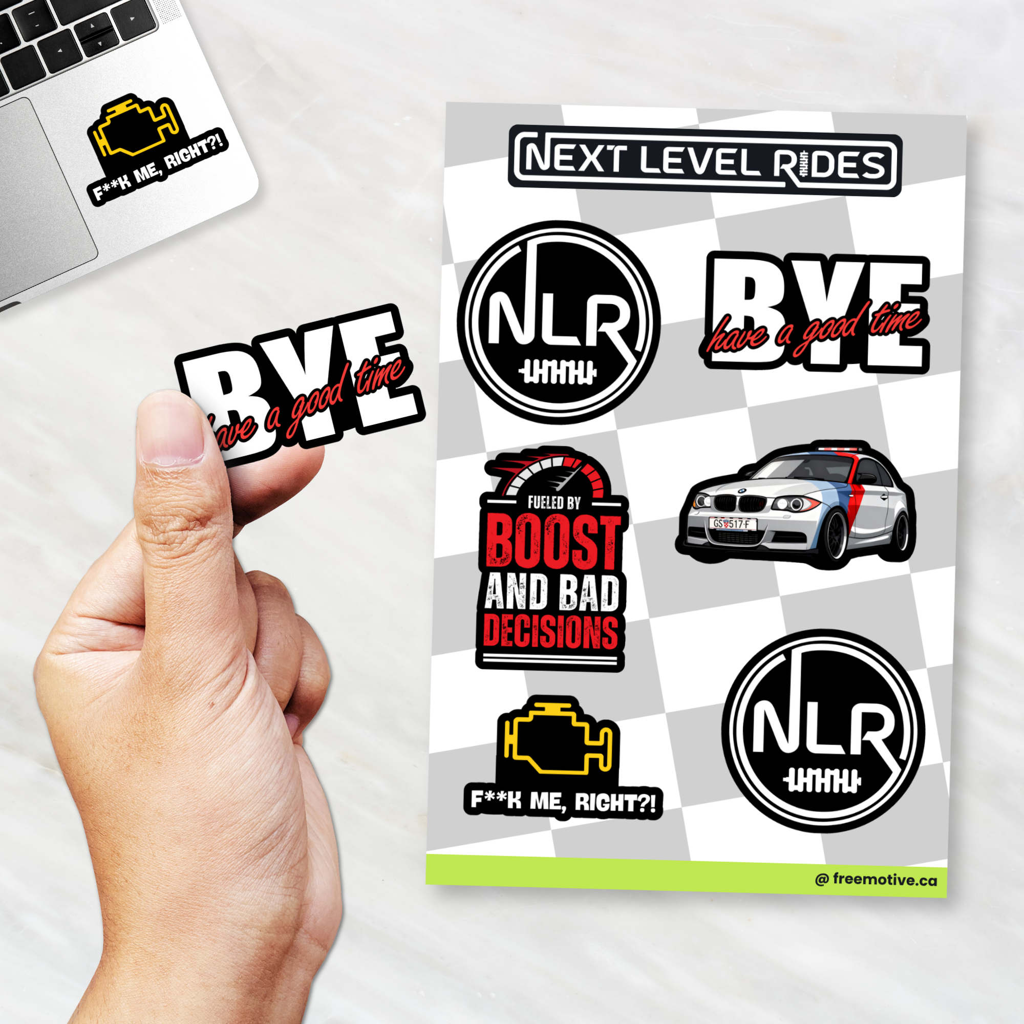 Next Level Rides Sticker Pack graphic apparel - Freemotive