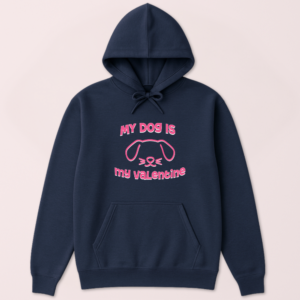 Alternative view of My Dog Is My Valentine Hoodie