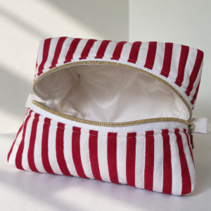 Alternative view of Handmade Candy Stripe Quilted Makeup Bag
